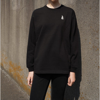 ヘビーウェイト　ロゴ刺繍　長袖Ｔシャツ